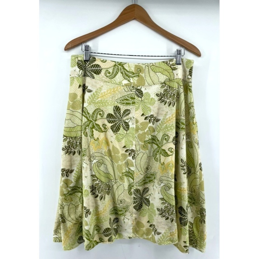 Vintage Norton McNaughton Skirt Size 14 90's Paisley‎ Floral Cottage Boho Green